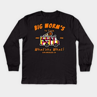 Big worm's ice cream -"whatcu want?" Kids Long Sleeve T-Shirt